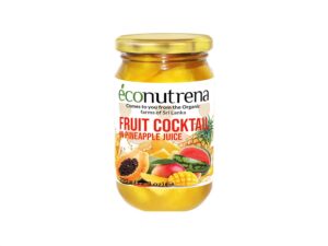 fruit cocktail in pineapple juice front