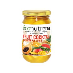 fruit cocktail in pineapple juice front